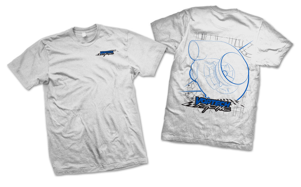 "Vortech Racing" Design 3-Color On Black/White T-Shirt