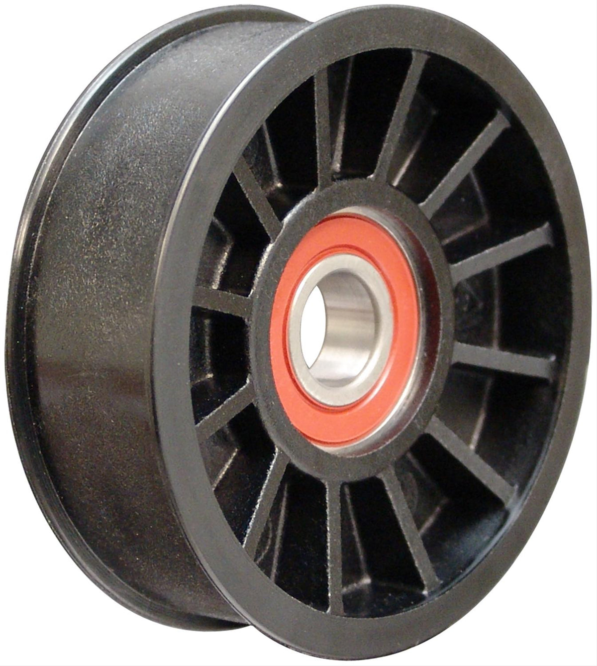 6-Rib, 3.5" Smooth, Flanged Idler Pulley